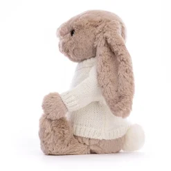Jellycat Bashful Beige Bunny with Personalised Cream Jumper< All Soft Toys|Bashful Bunnies