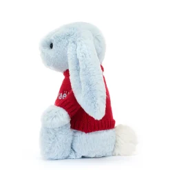 Jellycat Bashful Blue Bunny with Personalised Red Jumper< All Soft Toys|Bashful Bunnies
