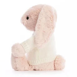 Jellycat Bashful Blush Bunny with Personalised Cream Jumper< All Soft Toys|Bashful Bunnies