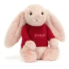 Jellycat Bashful Blush Bunny with Personalised Red Jumper< All Soft Toys|Bashful Bunnies