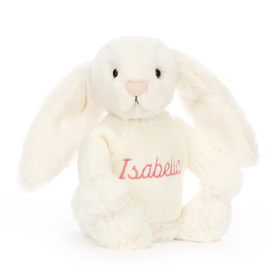 Jellycat Bashful Cream Bunny with Personalised Cream Jumper< All Soft Toys|Bashful Bunnies