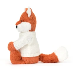 Jellycat Bashful Fox Cub with Personalised Cream Jumper< All Soft Toys|All Bashfuls