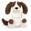 Jellycat Bashful Fudge Puppy with Personalised Cream Jumper< All Soft Toys|All Bashfuls