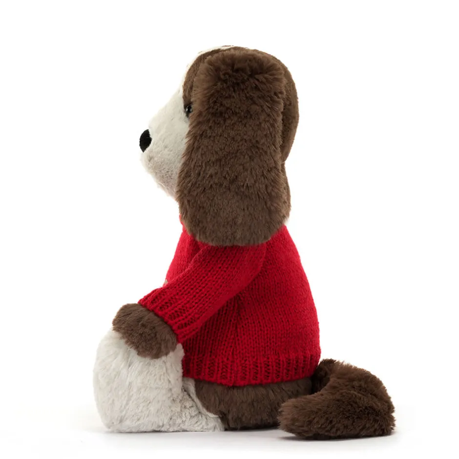 Jellycat Bashful Fudge Puppy with Personalised Red Jumper< All Soft Toys|All Bashfuls
