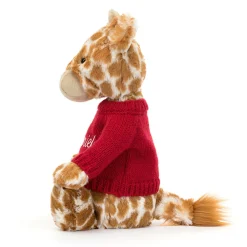 Jellycat Bashful Giraffe with Personalised Red Jumper< All Soft Toys|All Bashfuls