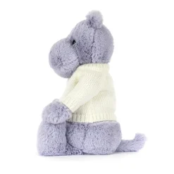 Jellycat Bashful Hippo with Personalised Cream Jumper< All Soft Toys|All Bashfuls