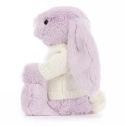 Jellycat Bashful Lilac Bunny with Personalised Cream Jumper< All Soft Toys|Bashful Bunnies