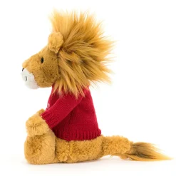 Jellycat Bashful Lion with Personalised Red Jumper< All Soft Toys|All Bashfuls