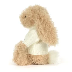 Jellycat Bashful Luxe Bunny Curly with Personalised Cream Jumper< All Soft Toys|Bashful Bunnies