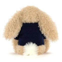 Jellycat Bashful Luxe Bunny Curly with Personalised Navy Jumper< All Soft Toys|Bashful Bunnies
