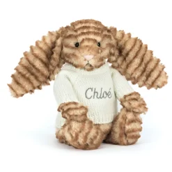 Jellycat Bashful Luxe Bunny Juniper with Personalised Cream Jumper< All Soft Toys|View All