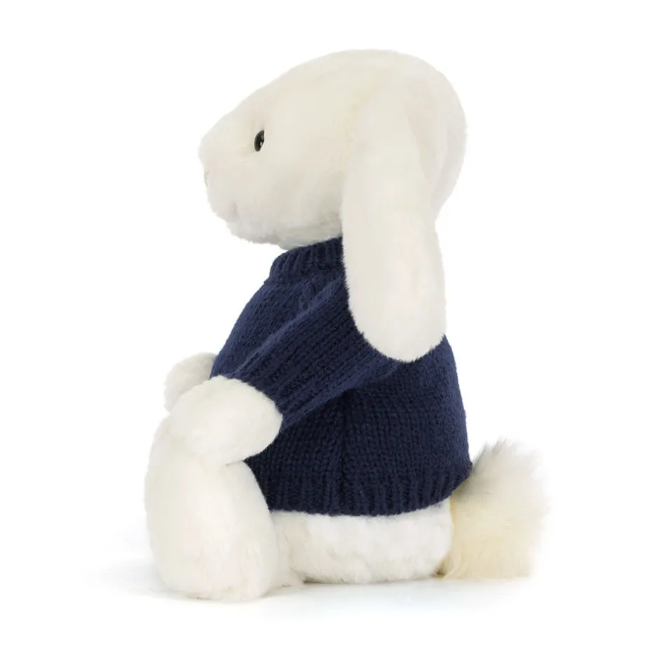 Jellycat Bashful Luxe Bunny Luna with Personalised Navy Jumper< All Soft Toys|Bashful Bunnies