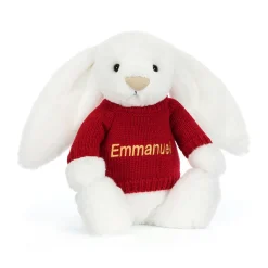 Jellycat Bashful Luxe Bunny Luna with Personalised Red Jumper< All Soft Toys|Bashful Bunnies