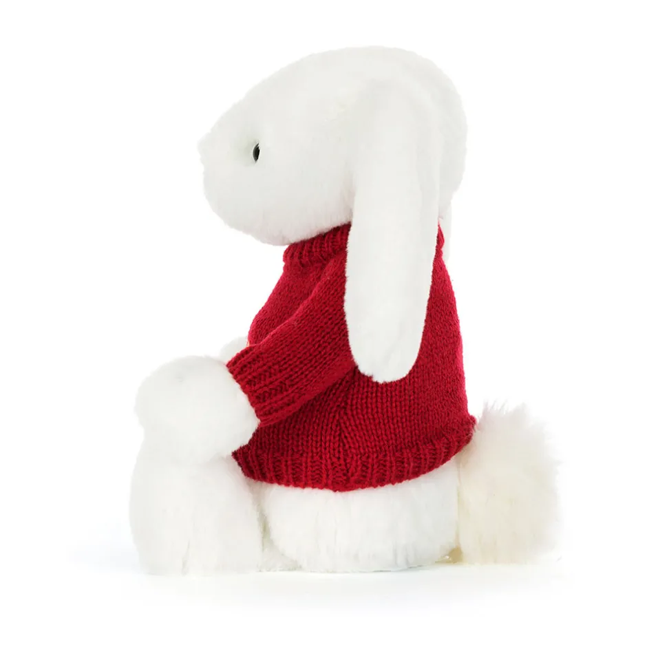 Jellycat Bashful Luxe Bunny Luna with Personalised Red Jumper< All Soft Toys|Bashful Bunnies
