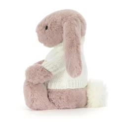 Jellycat Bashful Luxe Bunny Rosa with Personalised Cream Jumper< All Soft Toys|Bashful Bunnies