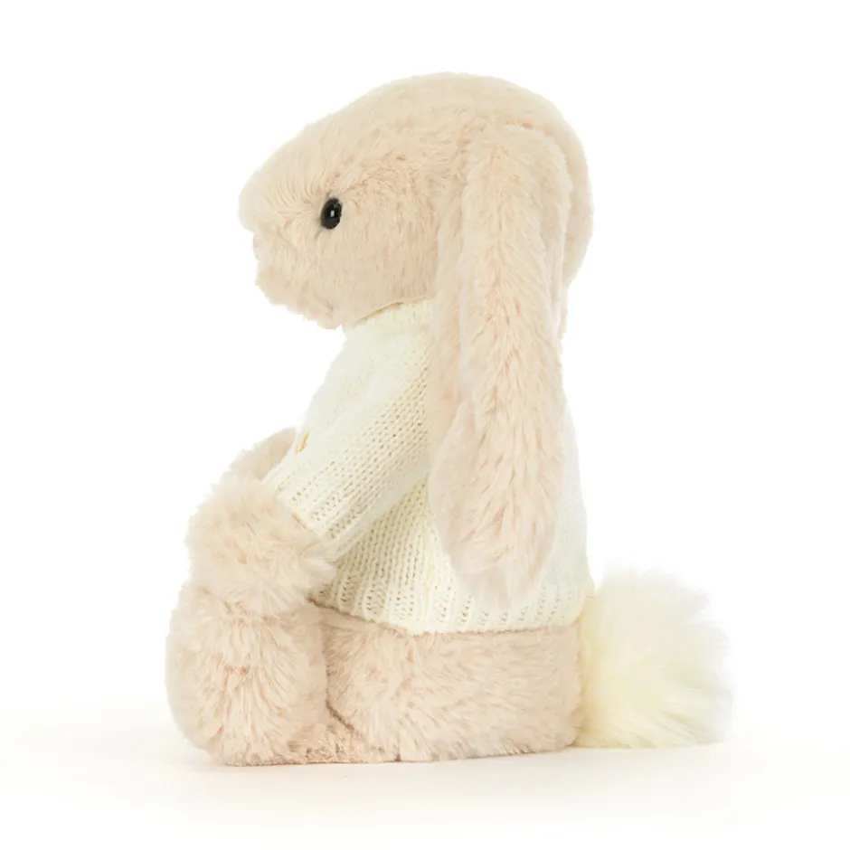 Jellycat Bashful Luxe Bunny Willow with Personalised Cream Jumper< All Soft Toys|Bashful Bunnies