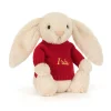 Jellycat Bashful Luxe Bunny Willow with Personalised Red Jumper< All Soft Toys|Bashful Bunnies