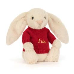 Jellycat Bashful Luxe Bunny Willow with Personalised Red Jumper< All Soft Toys|Bashful Bunnies