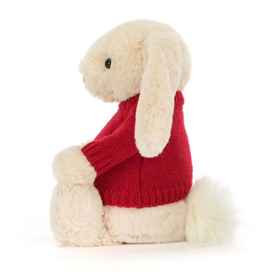 Jellycat Bashful Luxe Bunny Willow with Personalised Red Jumper< All Soft Toys|Bashful Bunnies