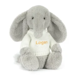 Jellycat Bashful Luxe Elephant Thuddeus with Personalised Cream Jumper< All Soft Toys|All Bashfuls