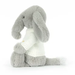 Jellycat Bashful Luxe Elephant Thuddeus with Personalised Cream Jumper< All Soft Toys|All Bashfuls