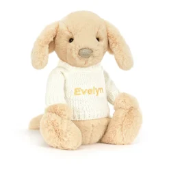 Jellycat Bashful Luxe Puppy Orlando with Personalised Cream Jumper< All Soft Toys|All Bashfuls