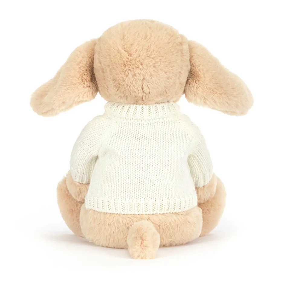 Jellycat Bashful Luxe Puppy Orlando with Personalised Cream Jumper< All Soft Toys|All Bashfuls