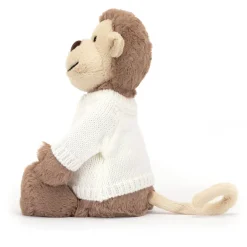 Jellycat Bashful Monkey with Personalised Cream Jumper< All Soft Toys|All Bashfuls