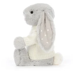 Jellycat Bashful Shimmer Bunny with Personalised Cream Jumper< All Soft Toys|Bashful Bunnies