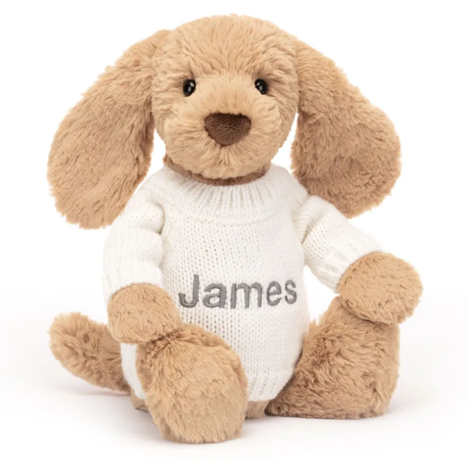 Jellycat Bashful Toffee Puppy with Personalised Cream Jumper< All Soft Toys|All Bashfuls