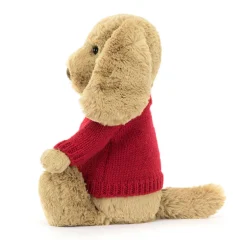 Jellycat Bashful Toffee Puppy with Personalised Red Jumper< All Soft Toys|All Bashfuls