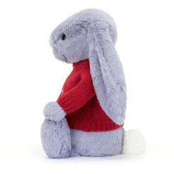 Jellycat Bashful Viola Bunny with Personalised Red Jumper< All Soft Toys|Bashful Bunnies