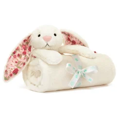 Jellycat Blossom Cream Bunny 'Berry' Blankie< Bashful Bunnies|All Bashfuls