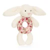 Jellycat Blossom Cream Bunny 'Berry' Ring Rattle< Bashful Bunnies|All Bashfuls