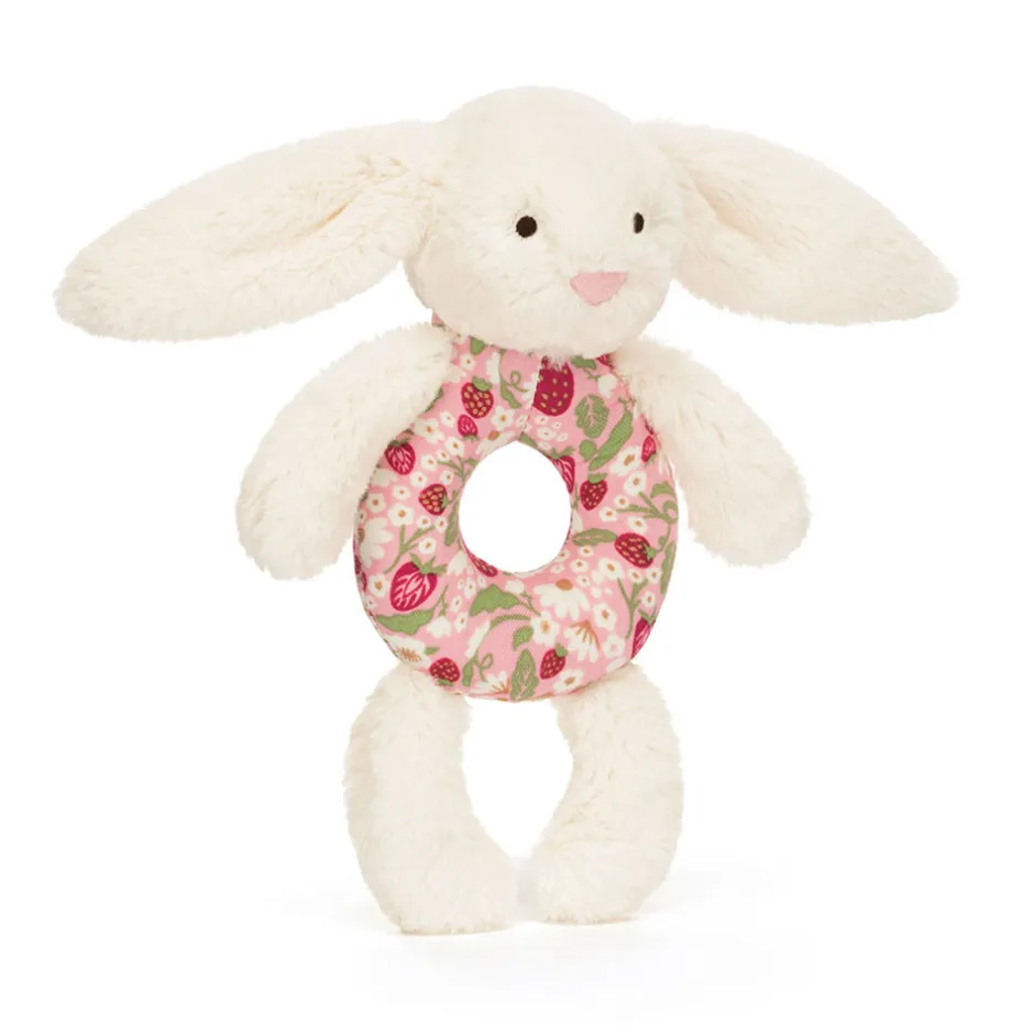 Jellycat Blossom Cream Bunny 'Berry' Ring Rattle< Bashful Bunnies|All Bashfuls