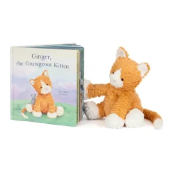 Jellycat Ginger, the Courageous Kitten Book and Fuddlewuddle Ginger Cat< All Soft Toys|View All