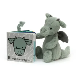 Jellycat If I Were A Dragon Book and Bashful Dragon Small< All Soft Toys|View All