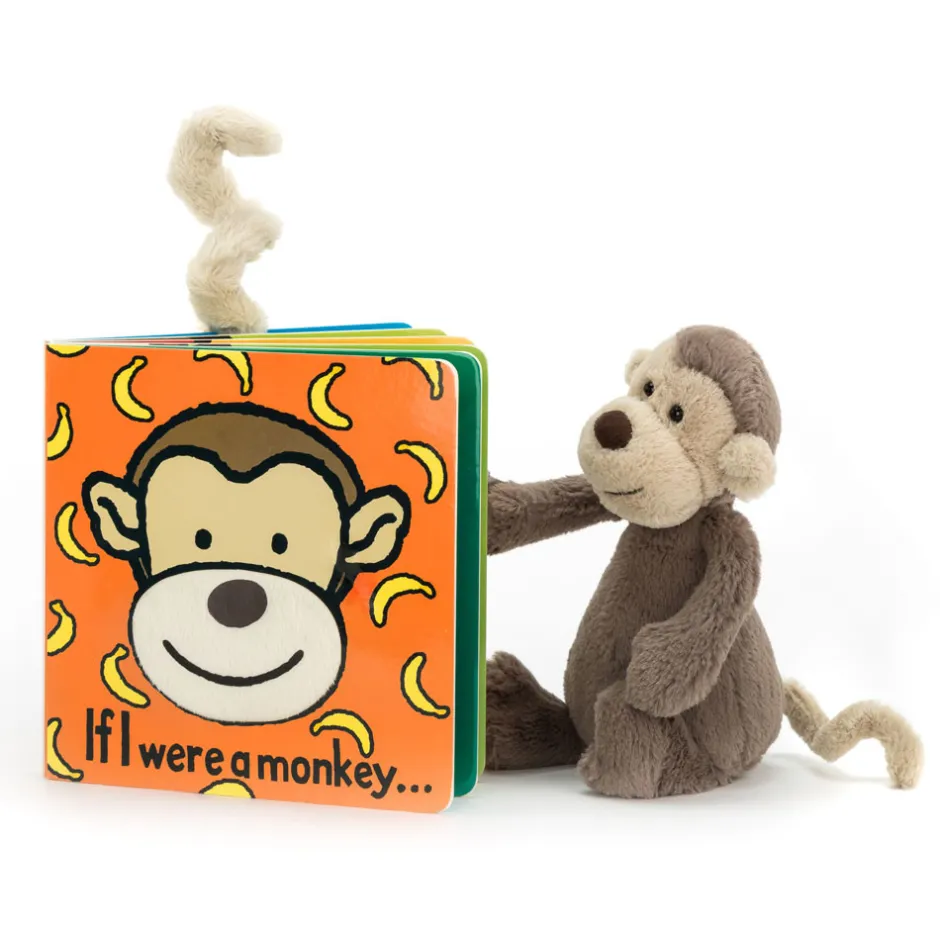 Jellycat If I Were A Monkey Book and Bashful Monkey Small< All Soft Toys|View All
