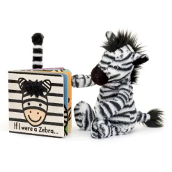 Jellycat If I Were A Zebra Board Book and Bashful Zebra Medium< All Soft Toys|View All