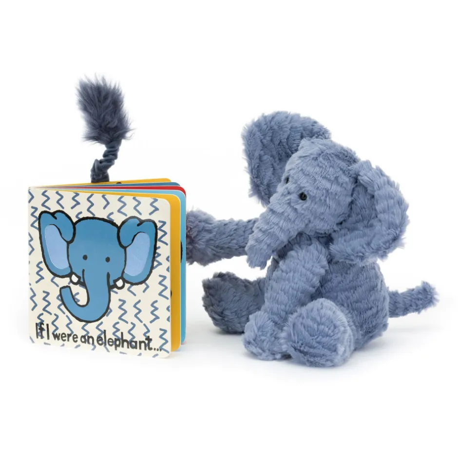 Jellycat If I Were An Elephant Board Book and Fuddlewuddle Elephant Medium< All Soft Toys|View All