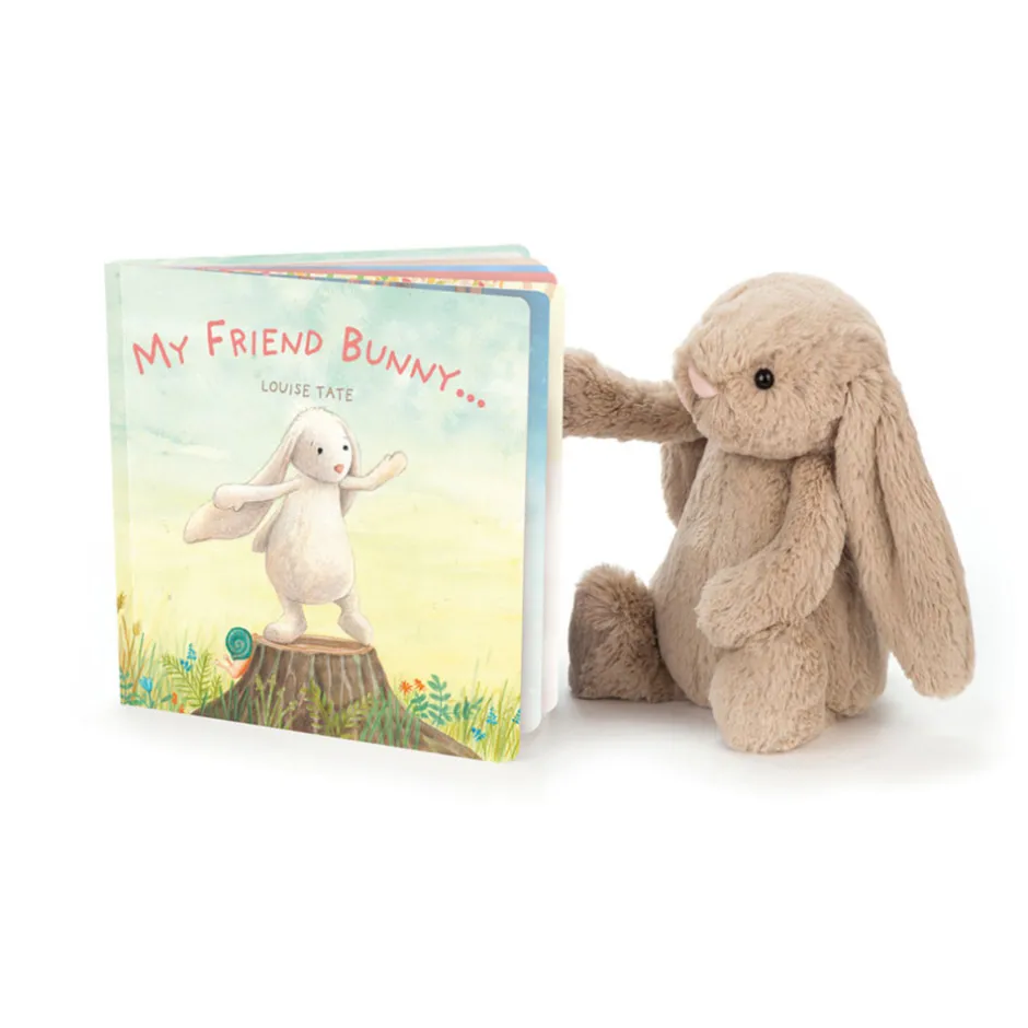 Jellycat My Friend Bunny Book and Bashful Beige Bunny Medium< All Soft Toys|View All