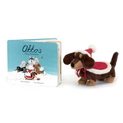 Jellycat Otto's Snowy Christmas Book and Winter Warmer Otto Sausage Dog< All Soft Toys|View All