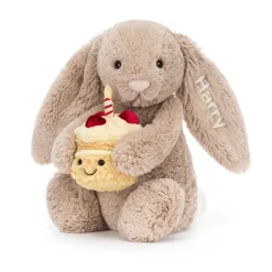 Jellycat Personalised Bashful Beige Bunny 'Birthday'< All Soft Toys|Bashful Bunnies