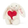Jellycat Personalised Bashful Red Love Heart Bunny Medium< All Soft Toys|Bashful Bunnies