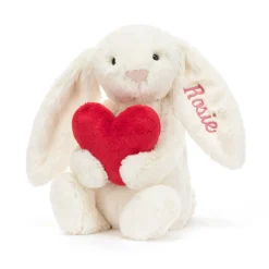 Jellycat Personalised Bashful Red Love Heart Bunny Medium< All Soft Toys|Bashful Bunnies