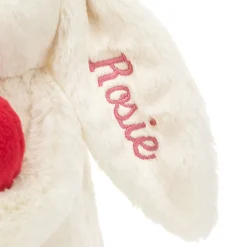 Jellycat Personalised Bashful Red Love Heart Bunny Medium< All Soft Toys|Bashful Bunnies