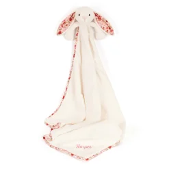 Jellycat Personalised Blossom Cream Bunny 'Berry' Blankie< Bashful Bunnies|All Bashfuls