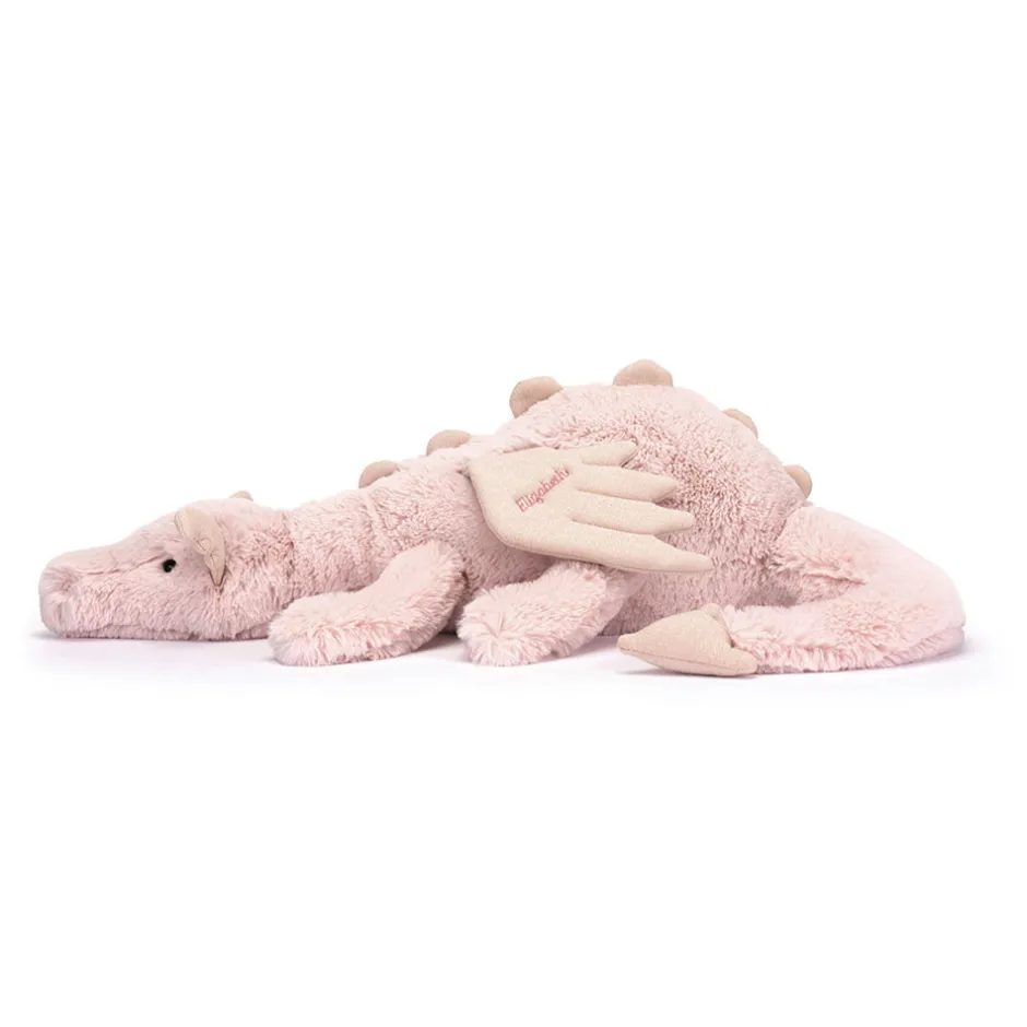 Jellycat Personalised Rose Dragon Huge< All Soft Toys|View All