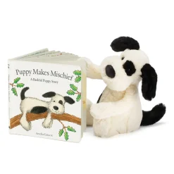 Jellycat Puppy Makes Mischief Book and Bashful Puppy Medium< All Soft Toys|View All