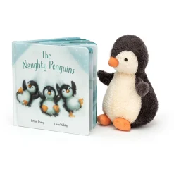 Jellycat The Naughty Penguins Book and Peanut Penguin Medium< All Soft Toys|View All